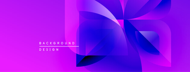 Aufkleber - Vibrant purple background design. Abstract shapes overlap, creating dynamic visual effect. Modern, fluid composition.