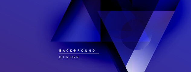 Leinwandbilder - Abstract blue design features geometric shapes, gradients, light effects. Modern background suitable for digital projects.