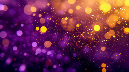 new year fireworks with gold and dark violet bokeh abstract background - ai generated holiday celebr
