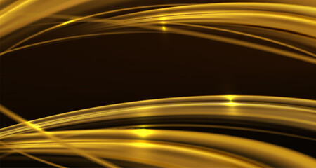 Wall Mural - Exquisite golden wavy, chaotic background with bright shine.