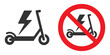 © frank - No electric scooter or bike traffic sign. Vector illustration isolated on white background.