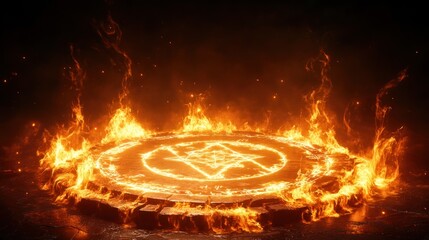 Wall Mural - Abstract circular flame design element