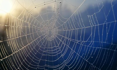 spider web in the morning