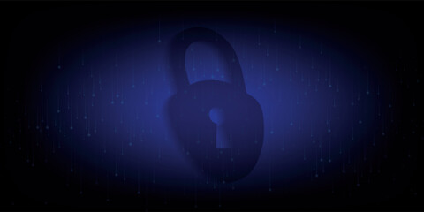 Wall Mural - digital technology futuristic internet network connection dark black background, blue abstract cyber