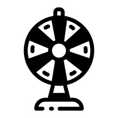 Canvas Print - A line style icon depicting spinning wheel jackpot
