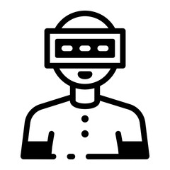 Canvas Print - A line style icon of virtual reality casino headset

