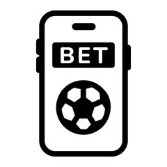 Canvas Print - A linear icon of digital sports betting interface
