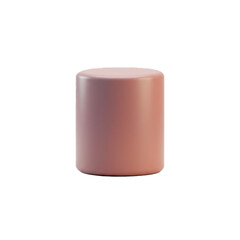 Wall Mural - Minimalist cylinder object in pastel pink color against a clean white background