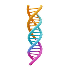 Colorful DNA Strand Model on White Background for Medical and Scientific Illustration