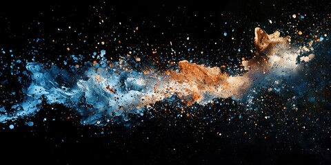 Wall Mural - Abstract shapes forming from paint splashes