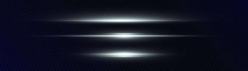 Aufkleber - Horizontal white light rays with bright highlights on a dark background.