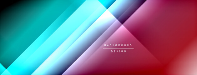 Aufkleber - Abstract geometric design. Diagonal lines create vibrant color gradients. Modern background with text elements. Smooth transitions, dynamic composition.