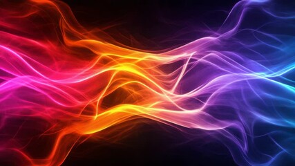 Wall Mural - abstract colorful smoke waves flow dynamically in vibrant orange, pink, and purple hues, blending wi
