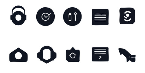 Array of assorted symbolic vector icons