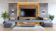 © The Origin 33 - Modern home cinema setup with surround sound system and cozy seating in stylish living room