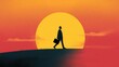 © Narongdet - Ceo walking toward rising sun with briefcase goal achievement business landscape inspirational viewpoint