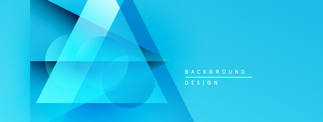 Aufkleber - Abstract blue shapes overlap, creating dynamic visual effect. Modern design suitable for backgrounds, presentations. Clean, simple aesthetic.