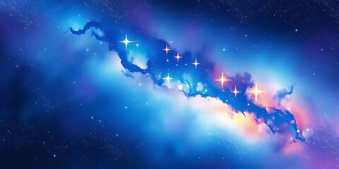 Dreamy watercolor night sky, swirling galaxies and sparkling stars , galaxy, pink