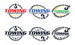 © ellistya - set of Tow trucks silhouette logo design vector template
