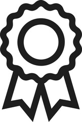 Poster - Black outline of an award ribbon with two tails, simple vector design. Vector illustration
