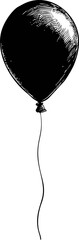 Aufkleber - Black and white sketch of a balloon with detailed shading, minimalist design. Vector illustration