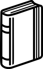 Aufkleber - Minimalist black and white line drawing of a closed book icon. Vector illustration
