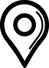 Aufkleber - Black location pin icon with circle,. Vector illustration