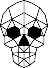 Aufkleber - Geometric polygonal black and white skull with triangular patterns. Vector illustration