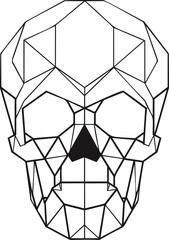 Aufkleber - Geometric black and white polygonal skull with abstract lines and shapes. Vector illustration