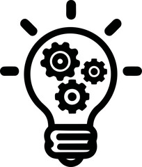 Poster - Light bulb filled with gears and rays representing innovation in technology. Vector illustration