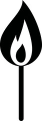 Poster - Minimalist black flame icon silhouetted against. Vector illustration