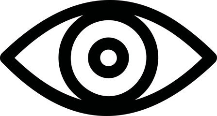 Aufkleber - Black and white eye symbol with concentric circles in a minimalist design. Vector illustration