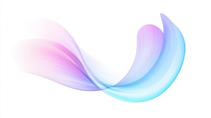 Aufkleber - Elegant abstract composition featuring a light blue spiral with glass effect on white background and soft light reflections.