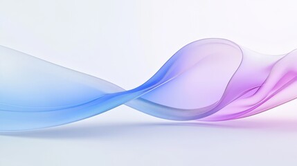Aufkleber - Minimal 3D illustration of curved shapes in blue and purple, with soft blur, light gradients, and high detail for creative projects.