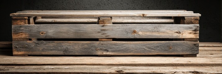 Aufkleber - Wooden Planks Arranged on a Pallet With Neutral Lighting Highlighting the Texture and Structure Against a Simple Backdrop