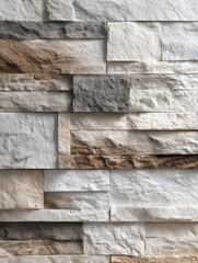 Leinwandbilder - Stone Cladding Tiles Showcase Various Textures and Colors Against a Neutral Backdrop With a Clear Right Zone for Potential Design Applications