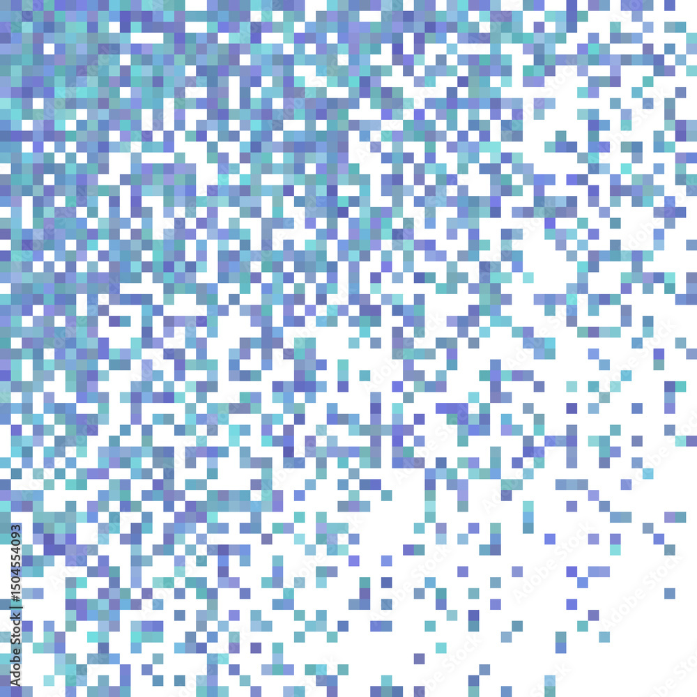 Blue and purple squares halftone random background.