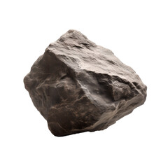 Wall Mural - dark grey boulder stone on transparent background 