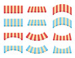 © PrettyVectors - Store tent canopy roof awning shop umbrella stripe isolated set. Vector graphic design element illustration