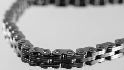Aufkleber - Close-up of car engine timing chain links, car service concept background