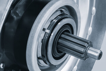 Poster - close up of car automatic transmission shaft, car service concept background