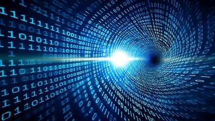 Tunnel of binary code
