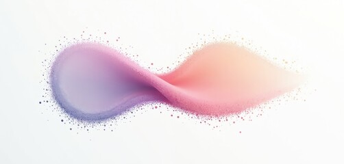 Poster - Abstract wavy shape with gradient shades of pink, purple, peach colors on white. Grainy edge around figure. Modern art design concept for decoration, branding, poster.