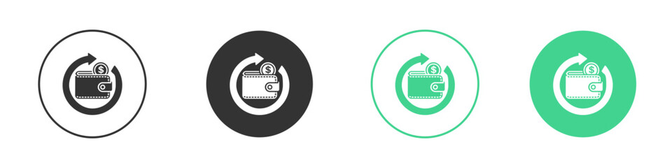 Refund icon Minimal Flat Line Vector Icon Set.