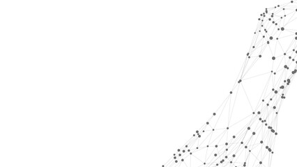 Leinwandbilder - Dots connected by lines. Abstract wave. Minimalist mesh. Abstract polygonal shape.