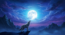 Wolf Full Moon Fantasy Wallpaper Free Stock Photo - Public Domain Pictures