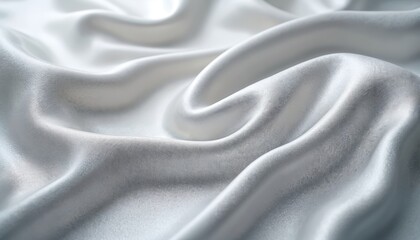 Aufkleber - Close-up silver cloth wave background. Metalic texture, soft, shiny, silky, smooth textile. Light, elegant fabric for design. Luxury, premium, style. Suitable for fashion, interior, art design