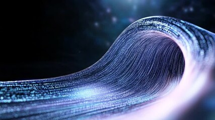 Poster - Digital Wave: Abstract rendering of a flowing, luminous wave, evoking concepts of data, technology, and energy. The wave's texture suggests intricate code or circuitry. 