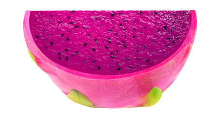 Wall Mural - slice of dragonfruit with purple flesh cutout
