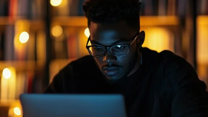 Wall Mural - a person sitting in front of a laptop, possibly working or studying